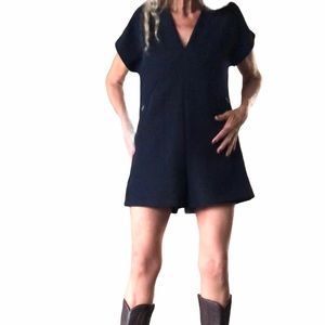 Short Festival Jumpsuit POCKETS V-neck Back Zipper